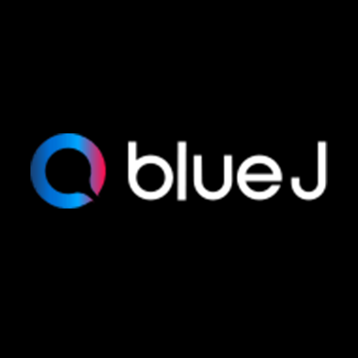 Blue J logo featuring a gradient blue-to-red circular icon and white lowercase text on a black background.