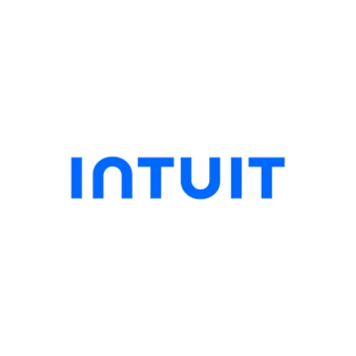 Intuit logo featuring blue uppercase brand typography on a white background.