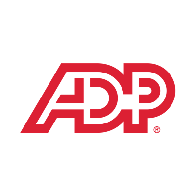 ADP logo featuring intertwined red uppercase letters on a white background.