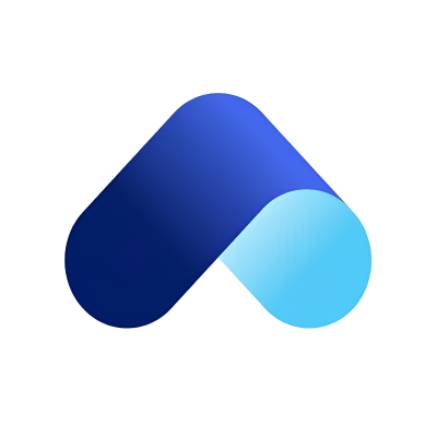 ATOM Software logo featuring blue text and a gradient blue curved icon on a white background.