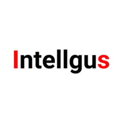 Intellgus logo featuring black text with red 'I' and 's' letters on a white background.