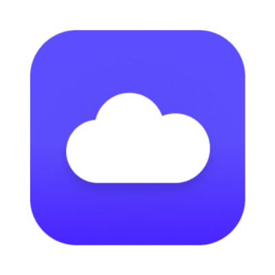Cloud Accountant Staffing icon featuring a white cloud symbol on a blue rounded square background.