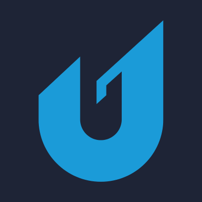 Unison Globus Abstract blue 'U' or monogram logo on a dark background.