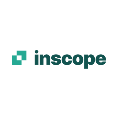 nscope logo featuring dark teal lowercase typography and overlapping geometric squares on a white background.