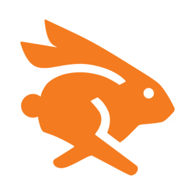 Lavvy logo featuring an orange running rabbit icon on a white background.