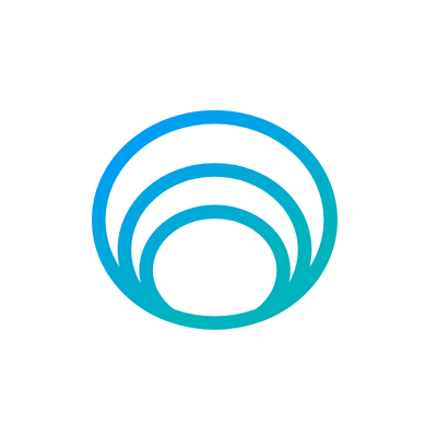 Magnetic logo featuring three nested gradient blue and teal curved arc shapes on a white background.