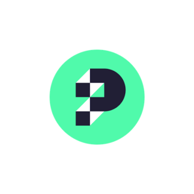 Puzzle logo featuring dark purple and white geometric shapes forming a letter 'P' inside a bright mint green circle.
