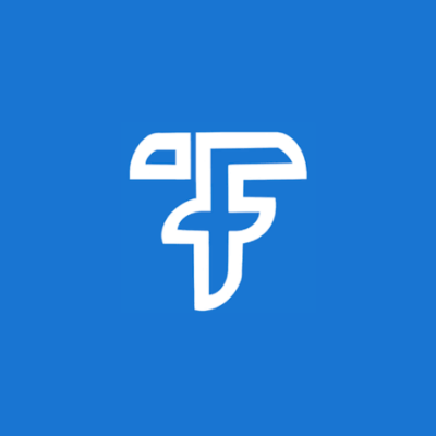 Taxflow logo featuring a white stylized monogram combining letters 'T' and 'F' on a blue background.