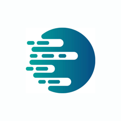 AccSource logo featuring a teal and blue circular icon composed of motion lines on a white background.
