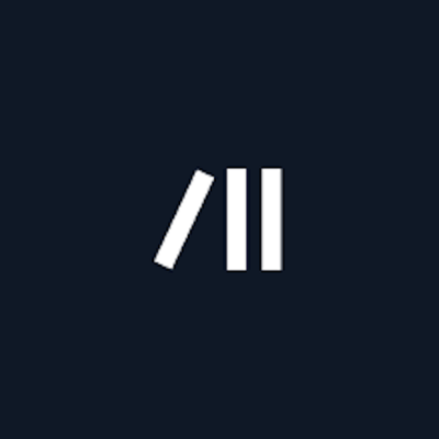Kick logo featuring three white vertical and slanted rectangular bars on a dark navy background.