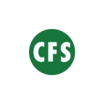 CFS logo featuring white bold text on a green circular background.